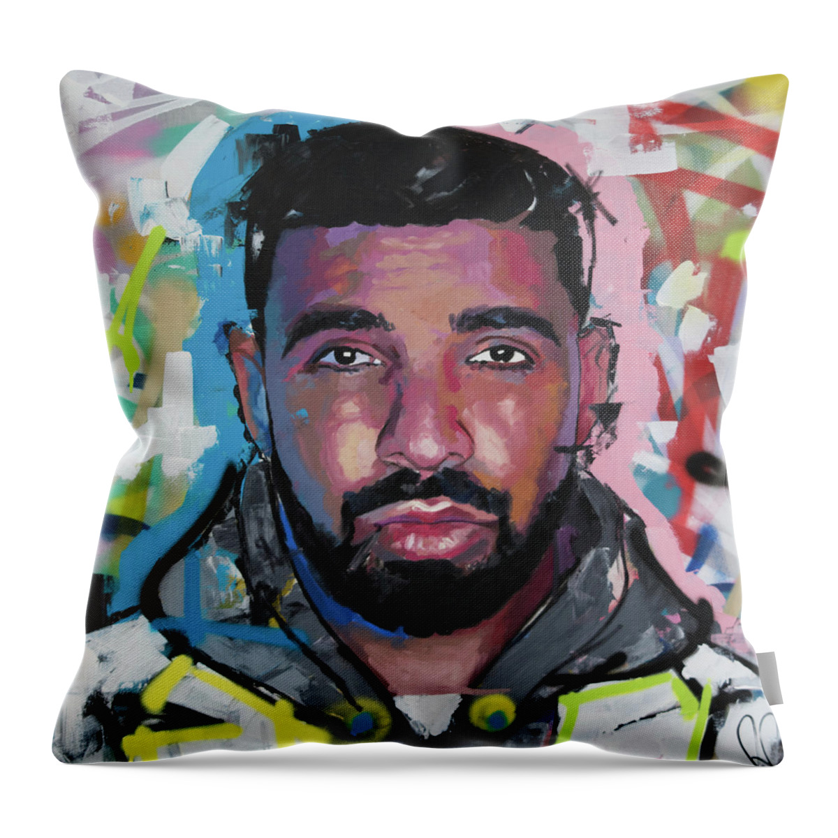 Drake Throw Pillow featuring the painting Drake by Richard Day
