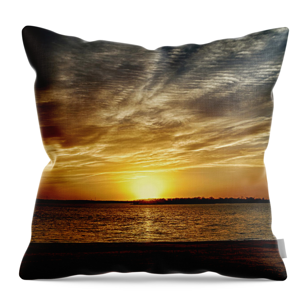 Horizontal Throw Pillow featuring the photograph Dramatic Sunset by Doug Long