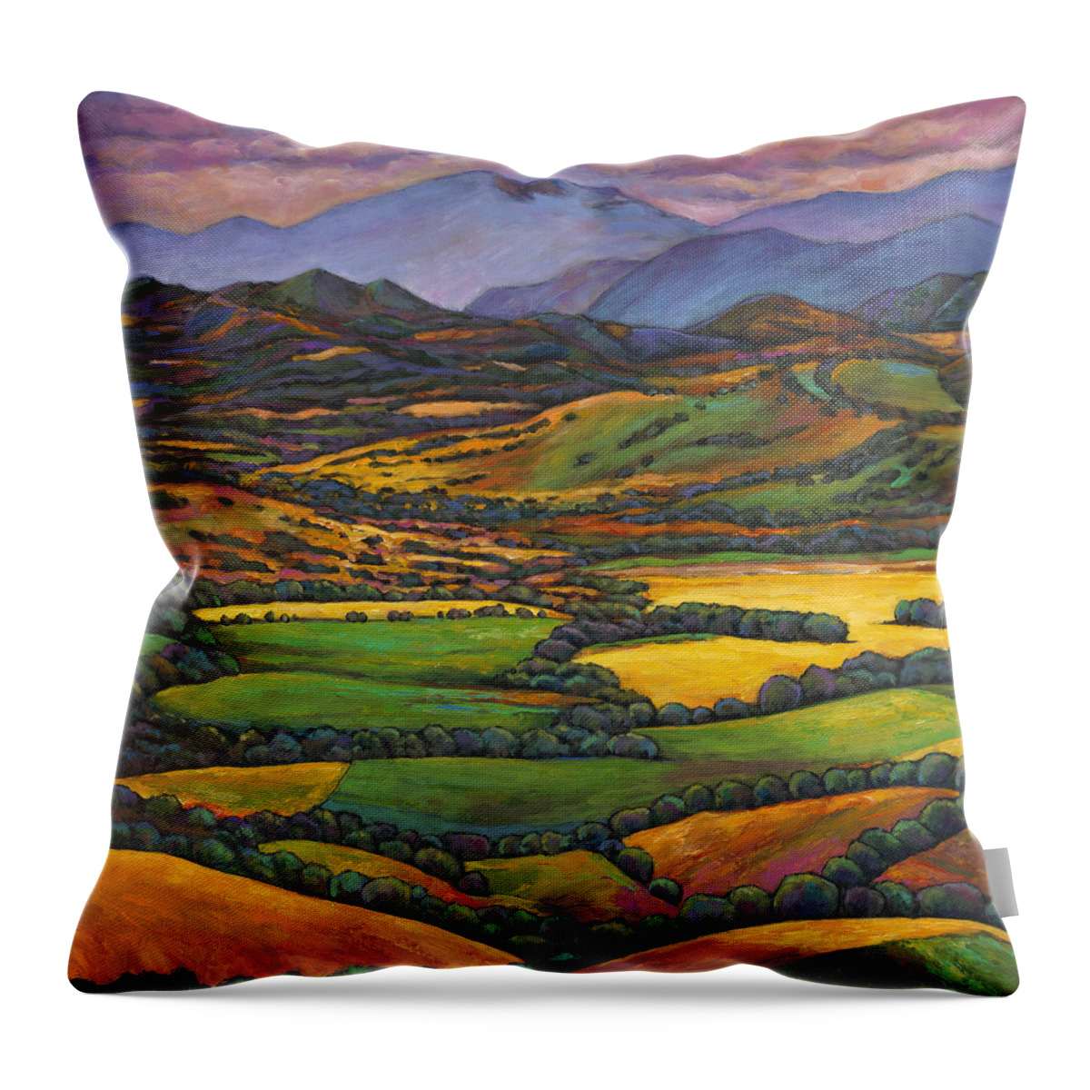 European Landscape Throw Pillow featuring the painting Draped in a Dream by Johnathan Harris