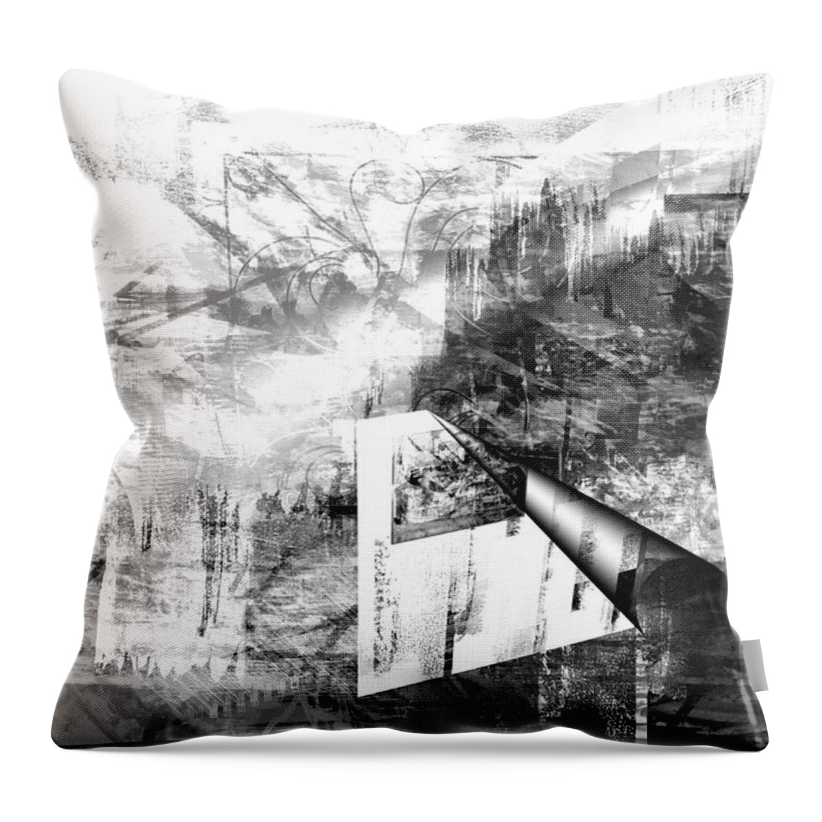 Abstract Throw Pillow featuring the digital art Drawing Ideas by Art Di