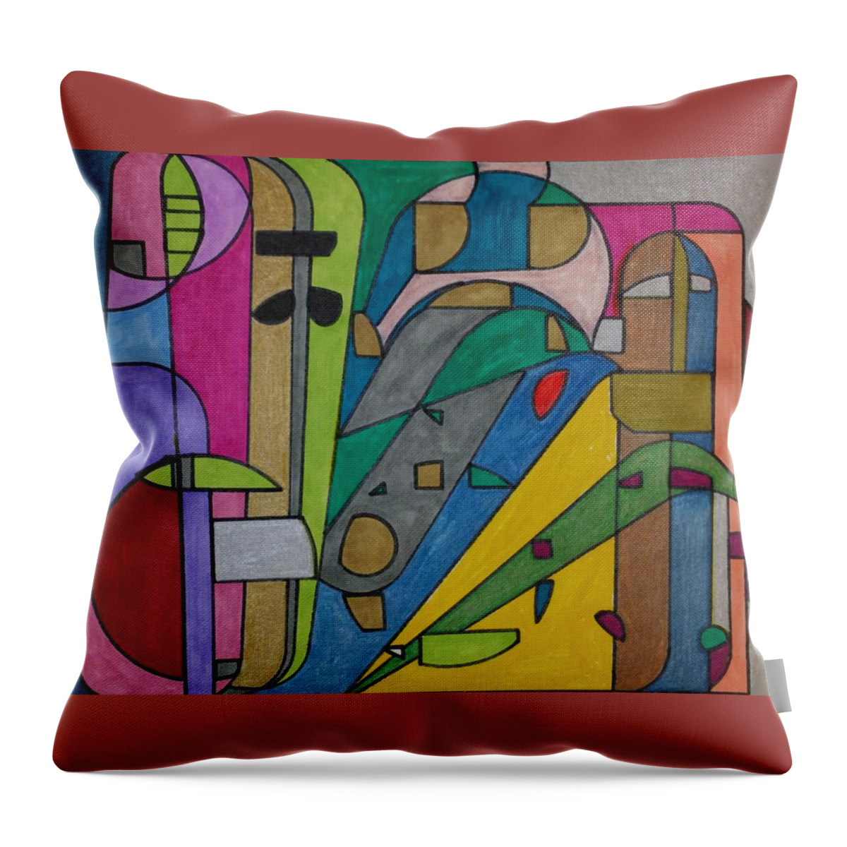Geometric Art Throw Pillow featuring the glass art Dream 117 by S S-ray