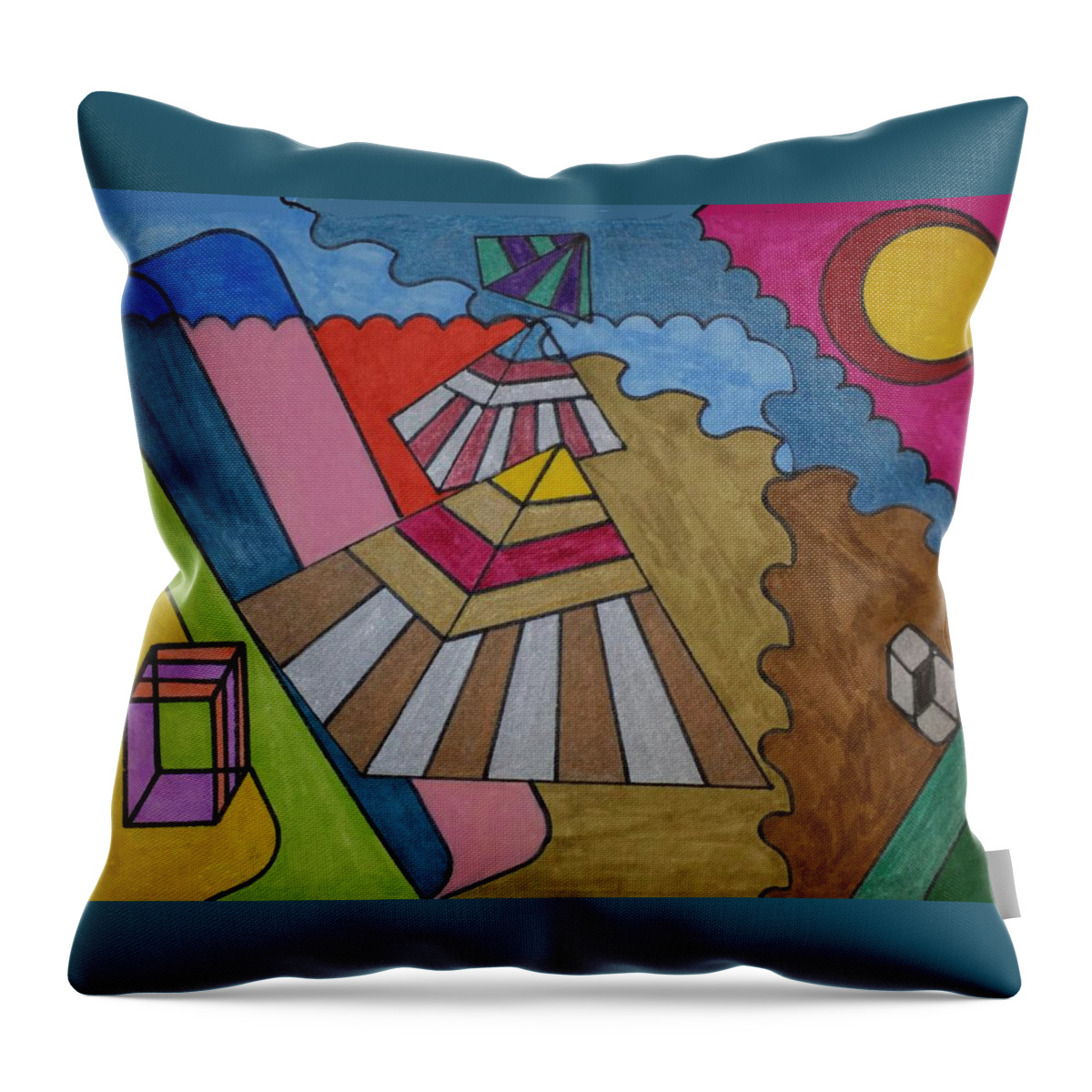 Geometric Art Throw Pillow featuring the glass art Dream 122 by S S-ray