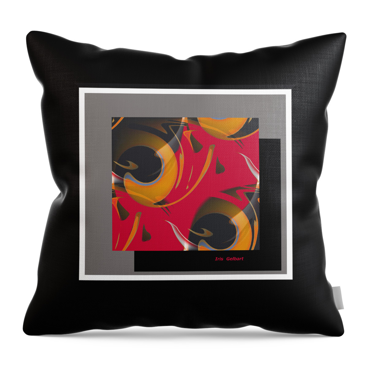 Abstract Throw Pillow featuring the digital art Dream #2 by Iris Gelbart