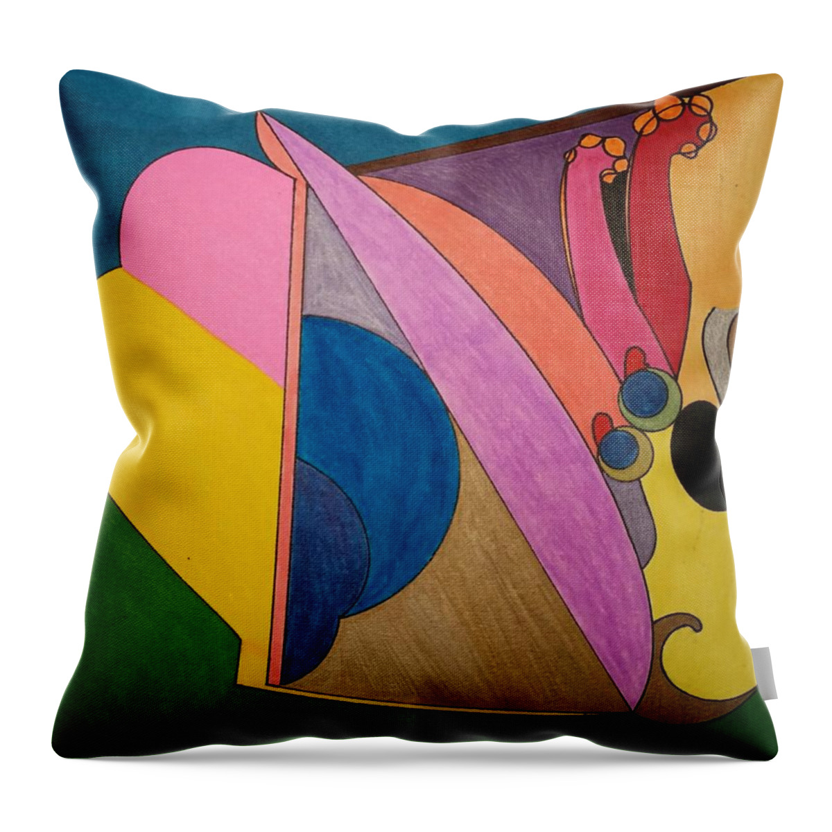 Geo - Organic Art Throw Pillow featuring the painting Dream 328 by S S-ray