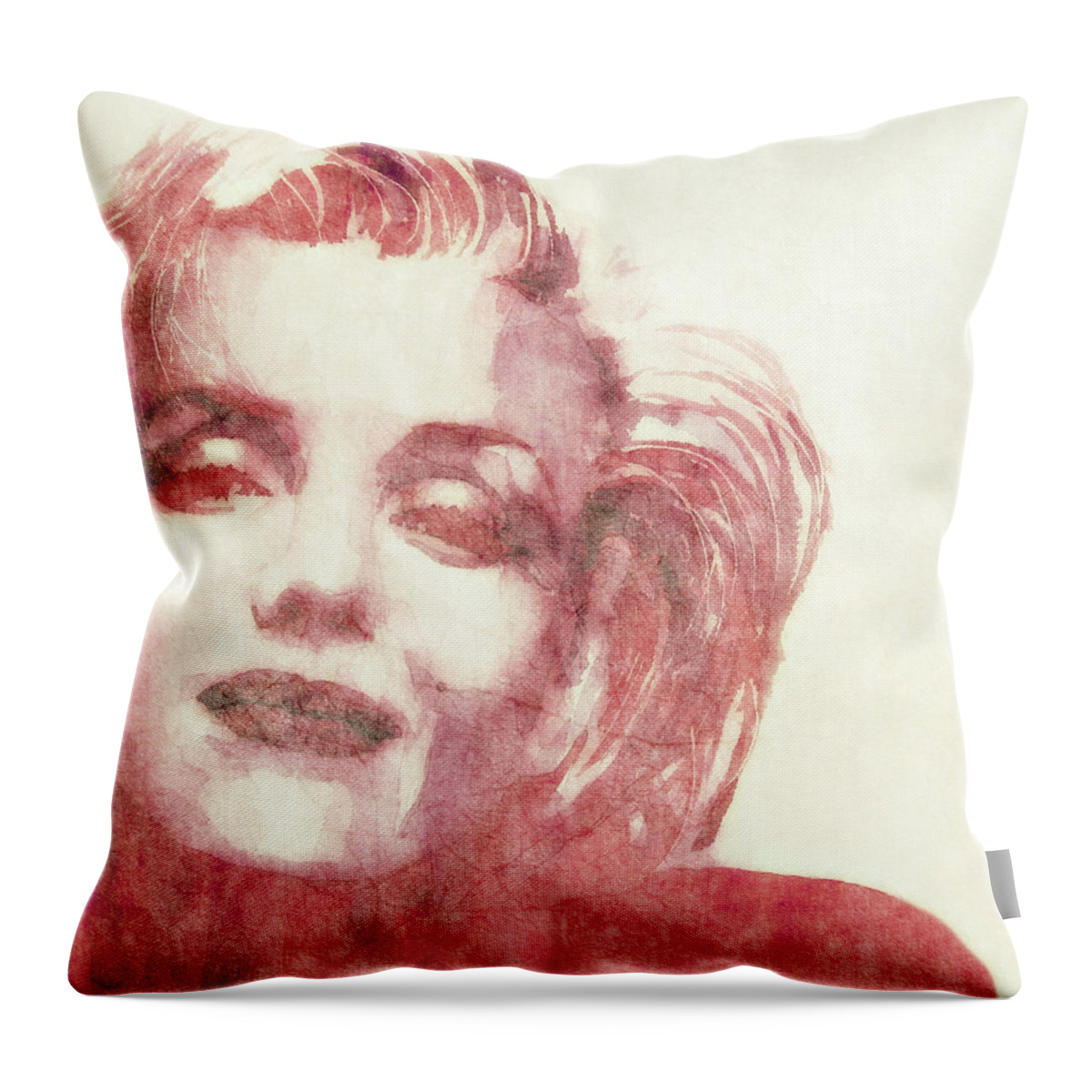 Marilyn Monroe Throw Pillow featuring the painting Dream A Little Dream Of Me by Paul Lovering