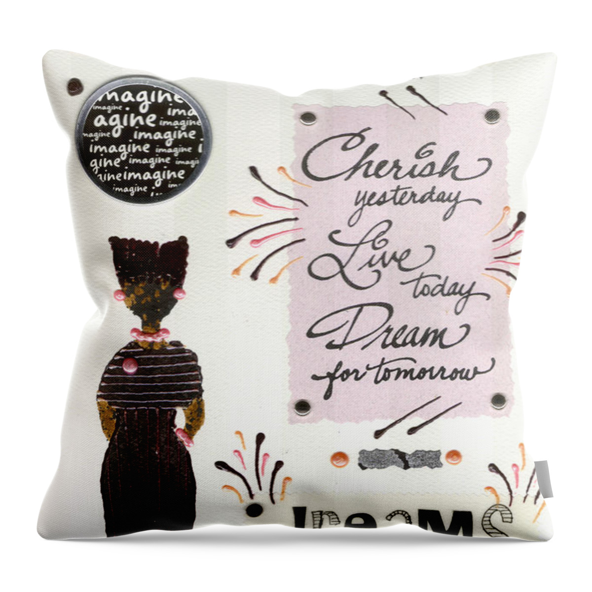Gretting Cards Throw Pillow featuring the mixed media Dream For Tomorrow by Angela L Walker