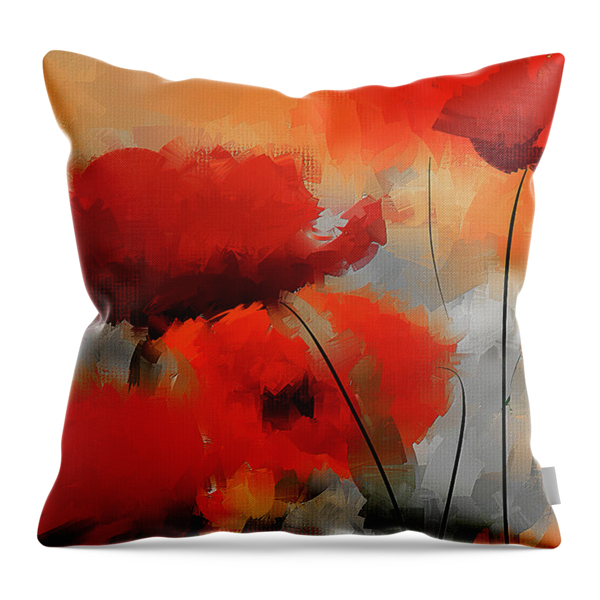 Poppies Throw Pillow featuring the painting Dream Of Poppies II by Lourry Legarde