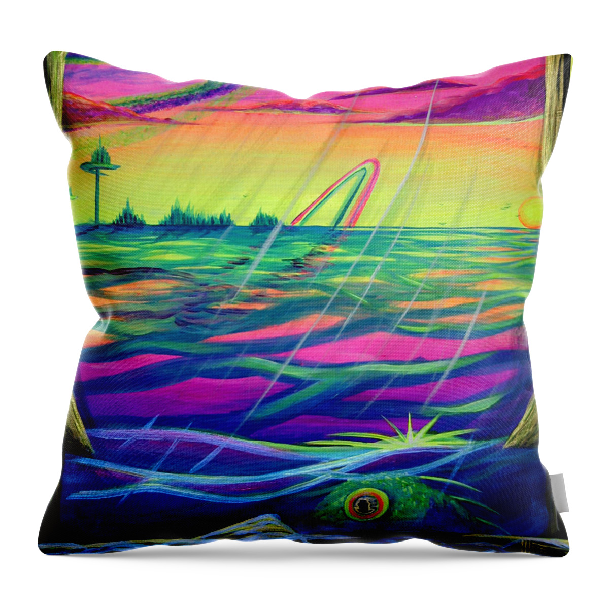 Dream Throw Pillow featuring the painting Dream Window 898 by M E
