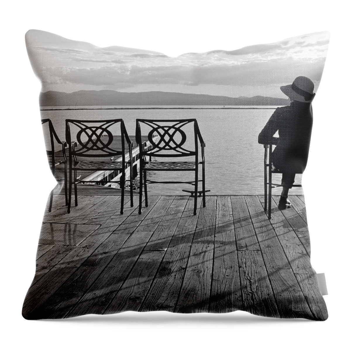 Black And White Throw Pillow featuring the photograph Dreamer by Mike Reilly