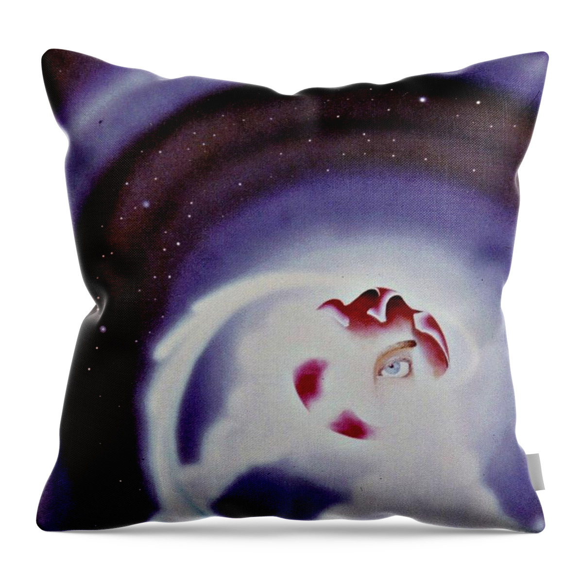 Space Painting Throw Pillow featuring the mixed media Dreaming by David Neace