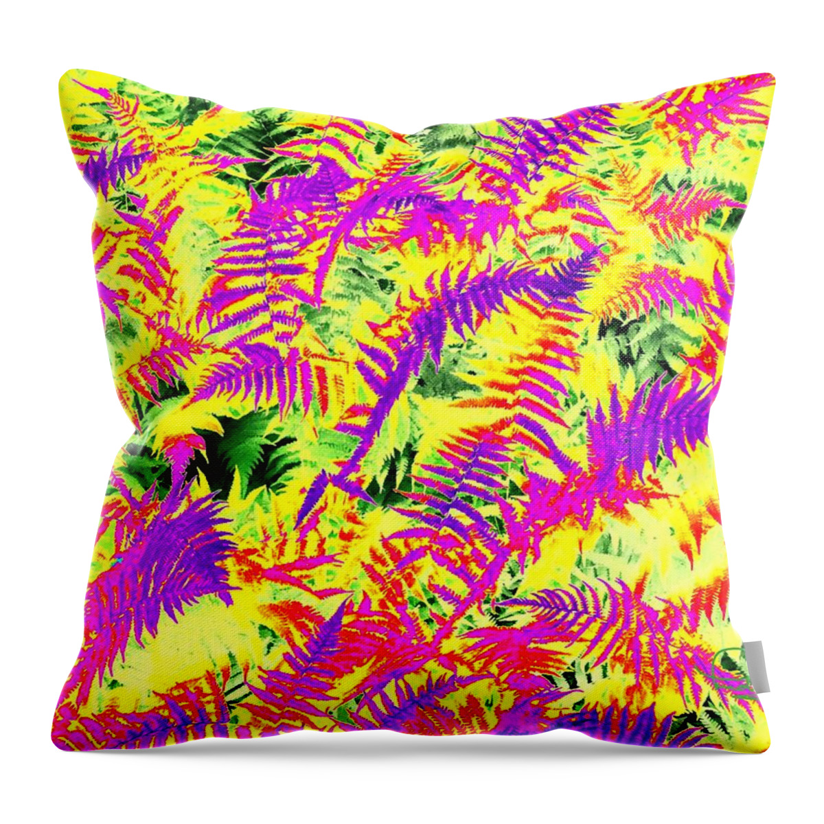 Photo-painting Throw Pillow featuring the digital art Dreaming Ferns by Ludwig Keck