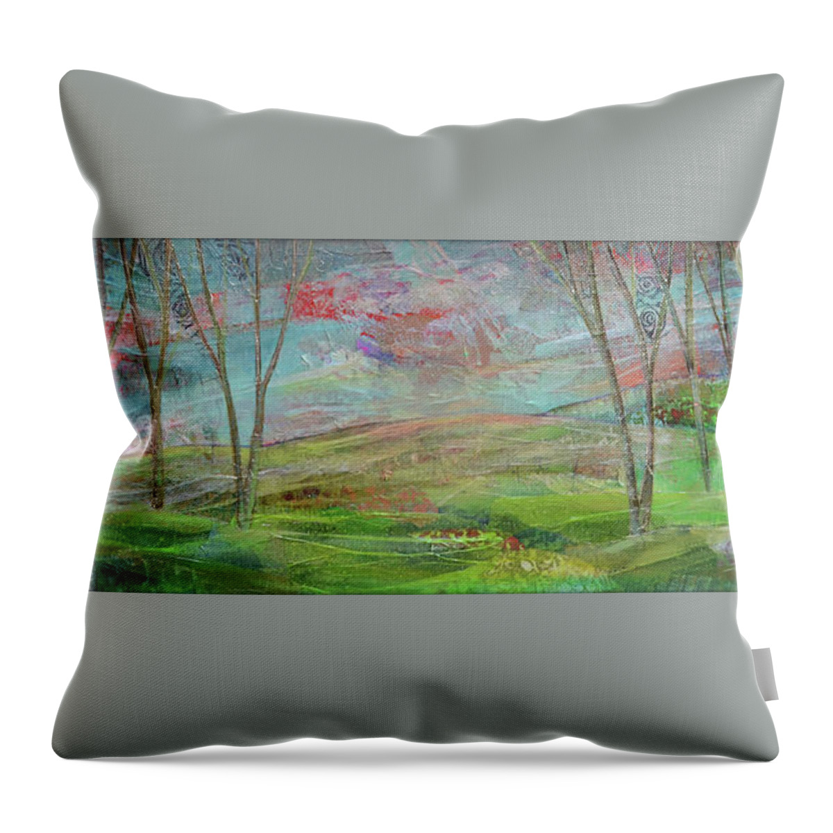 Michigan Throw Pillow featuring the painting Dreaming Trees by Shadia Derbyshire