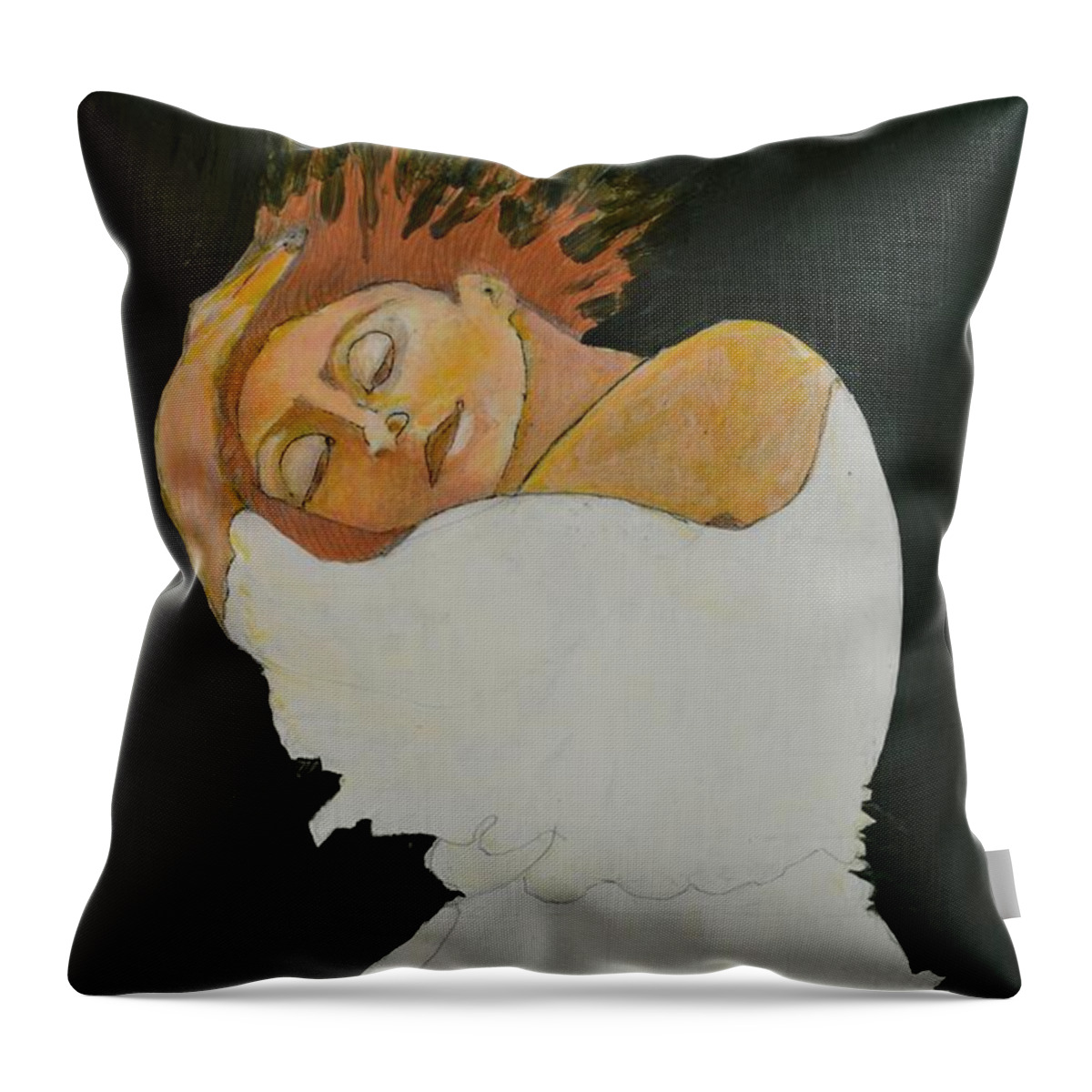 Woman Throw Pillow featuring the painting Dreams by Diane montana Jansson