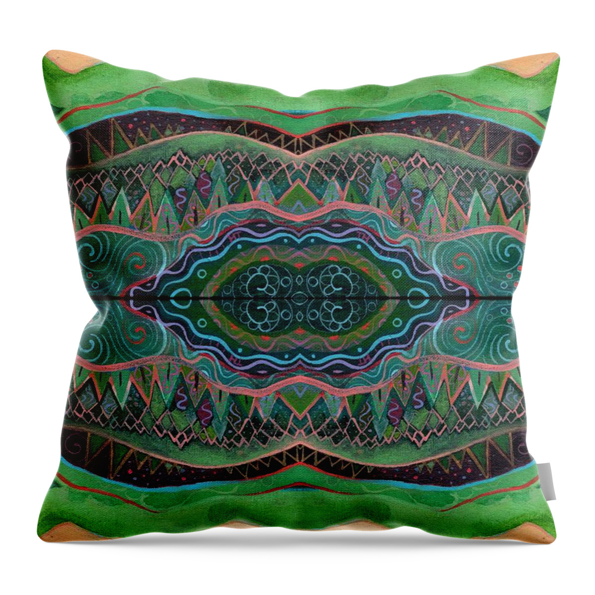 Reflection Throw Pillow featuring the mixed media Dreamscape - Clear Reflections by Helena Tiainen