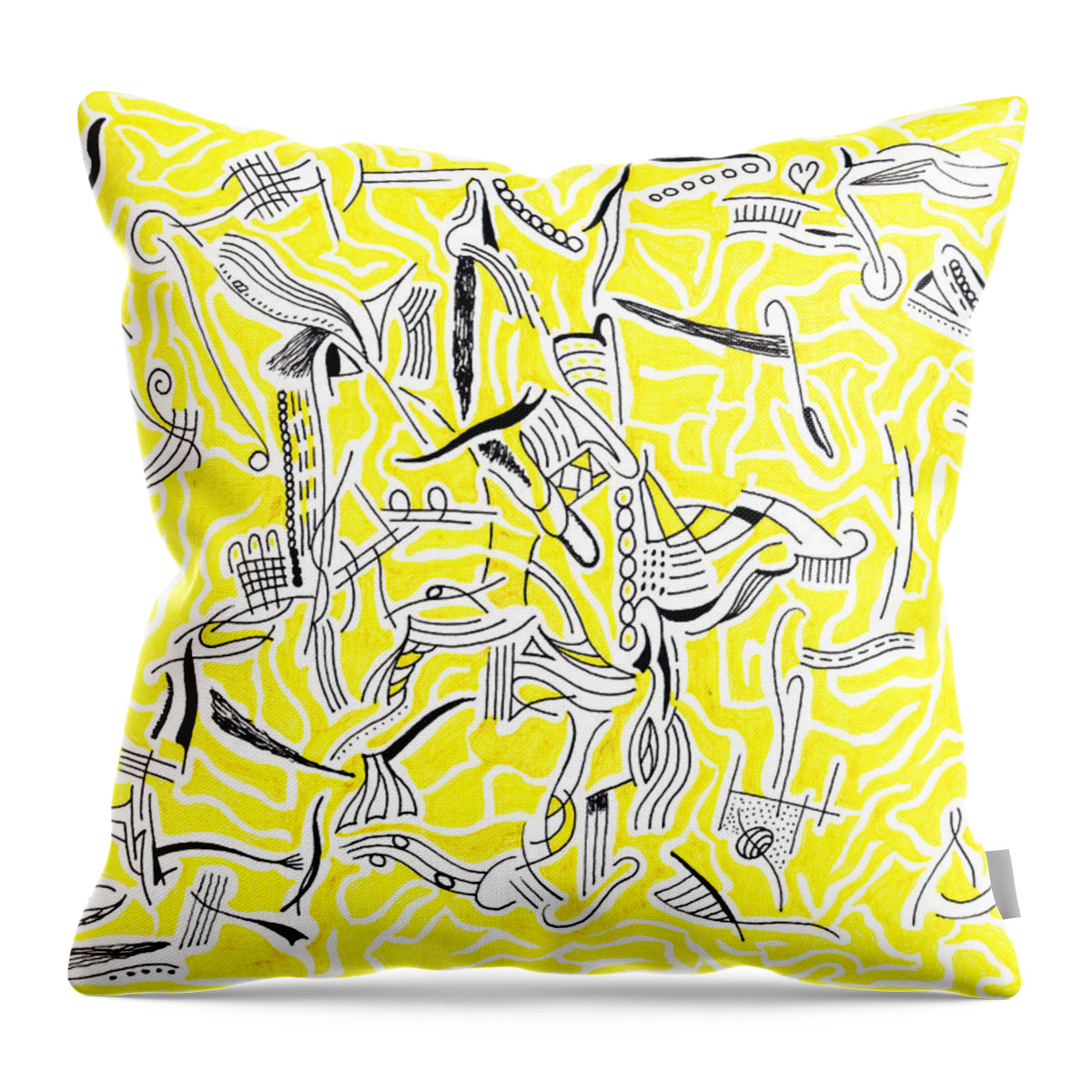Mazes Throw Pillow featuring the drawing Drifting by Steven Natanson