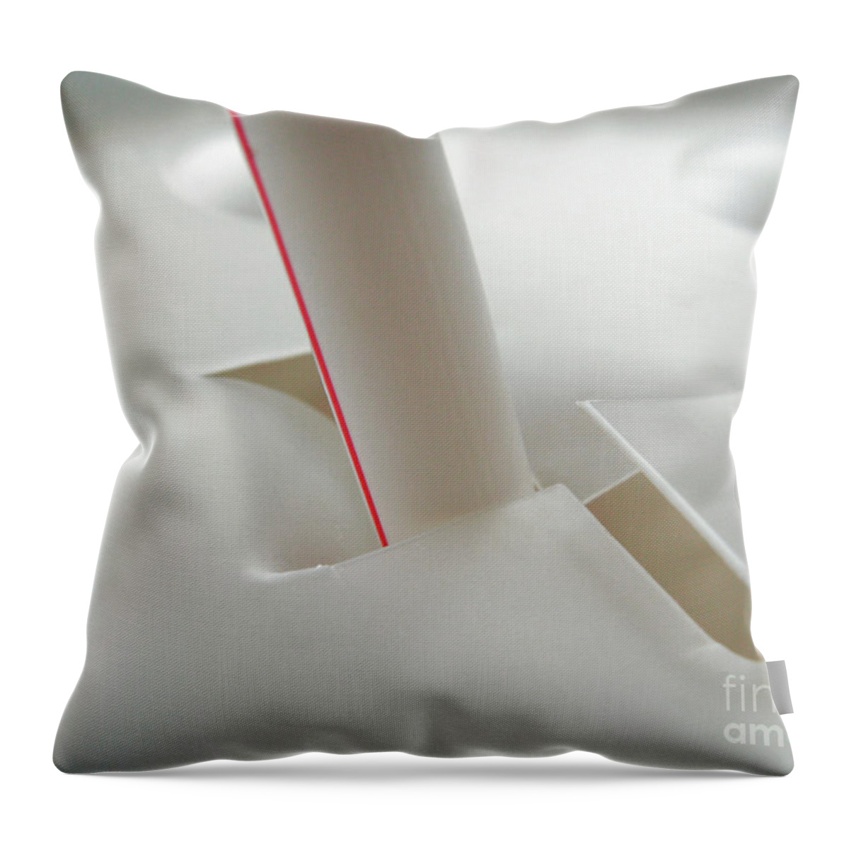 Carryout Throw Pillow featuring the photograph Drinking Straw through Top of Carryout Cup by William Kuta