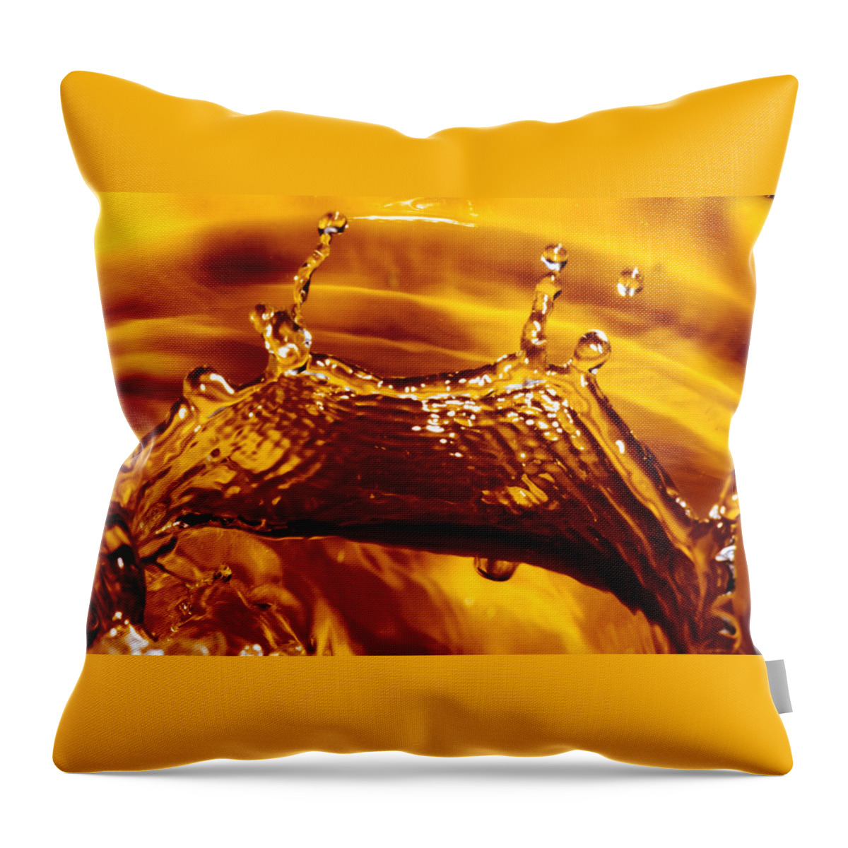 Water Throw Pillow featuring the photograph Drop of Gold by Robert McKay Jones