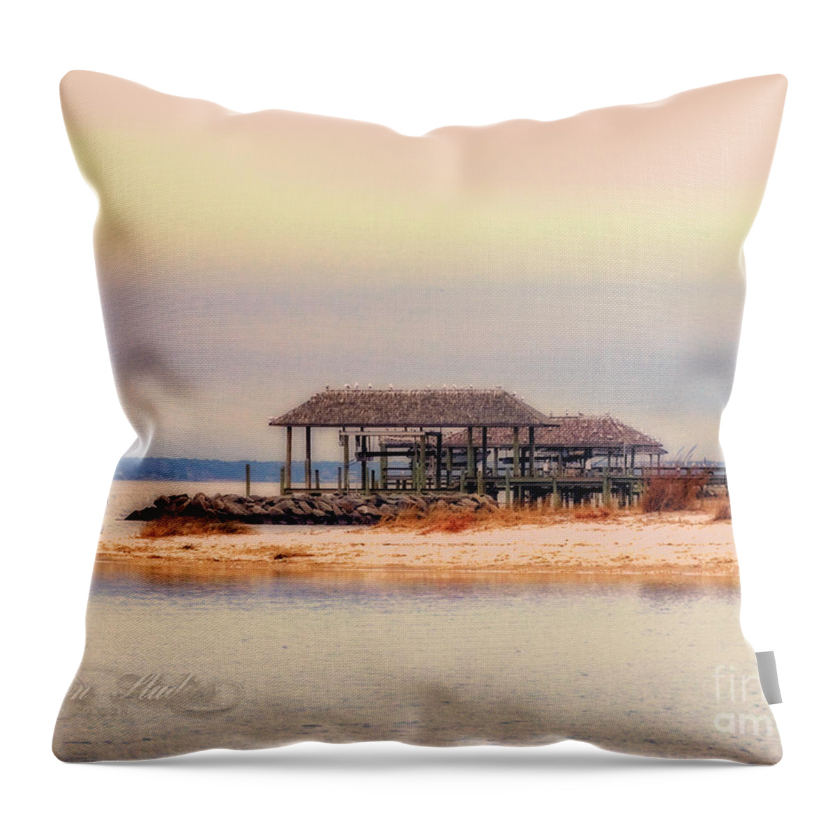 Photoshop Throw Pillow featuring the photograph Dry Dock by Melissa Messick