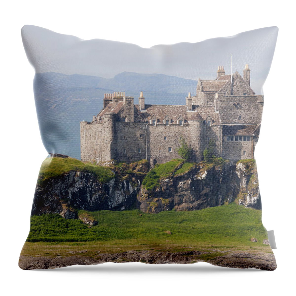 Duart Throw Pillow featuring the photograph Duart Castle by Ray Devlin