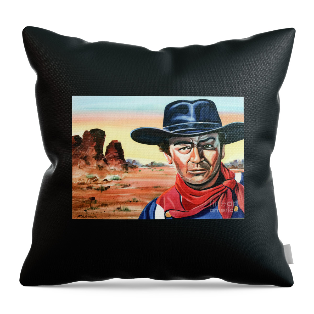 Watercolor Throw Pillow featuring the painting Duke by Rick Mock