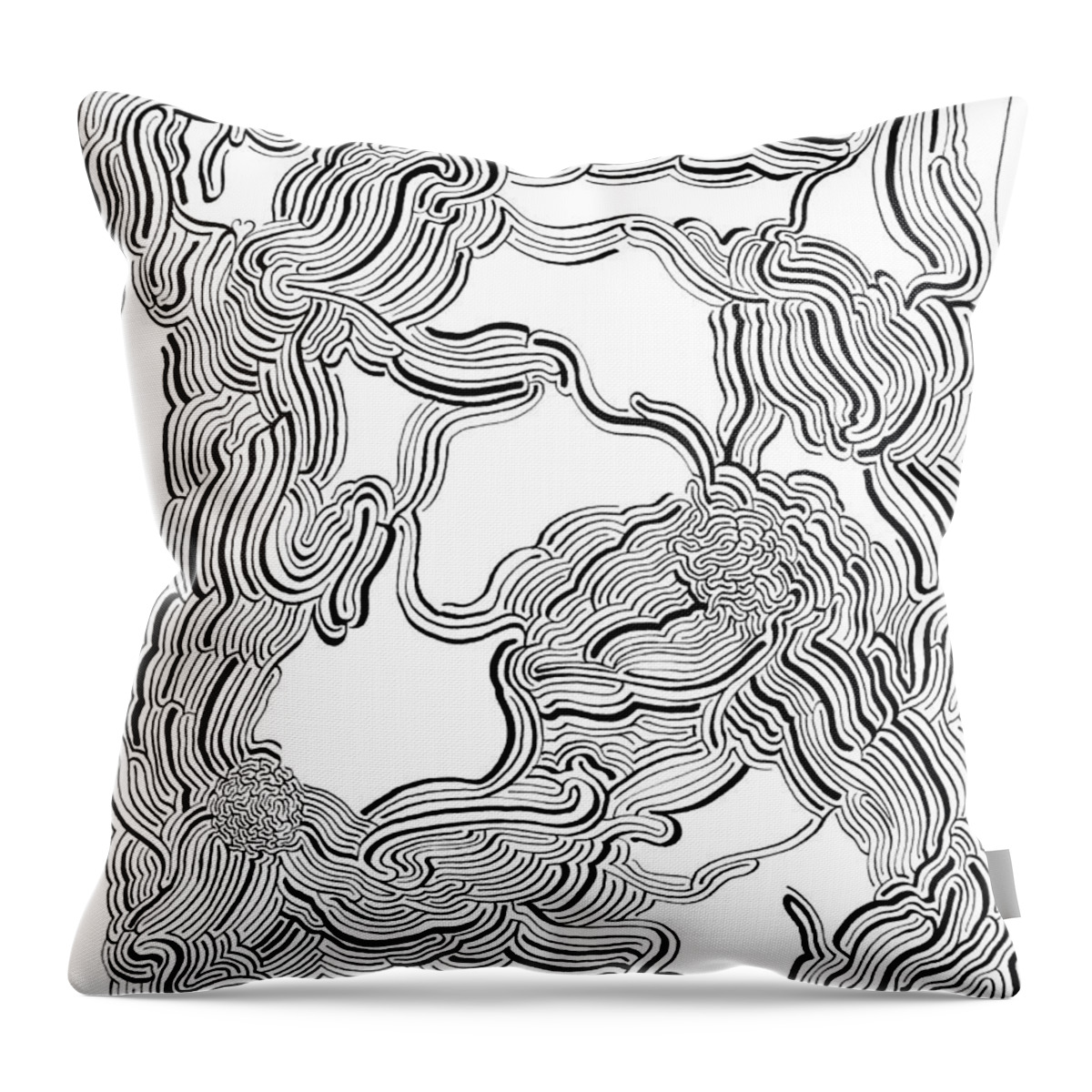 Mazes Throw Pillow featuring the drawing Dulcinea by Steven Natanson