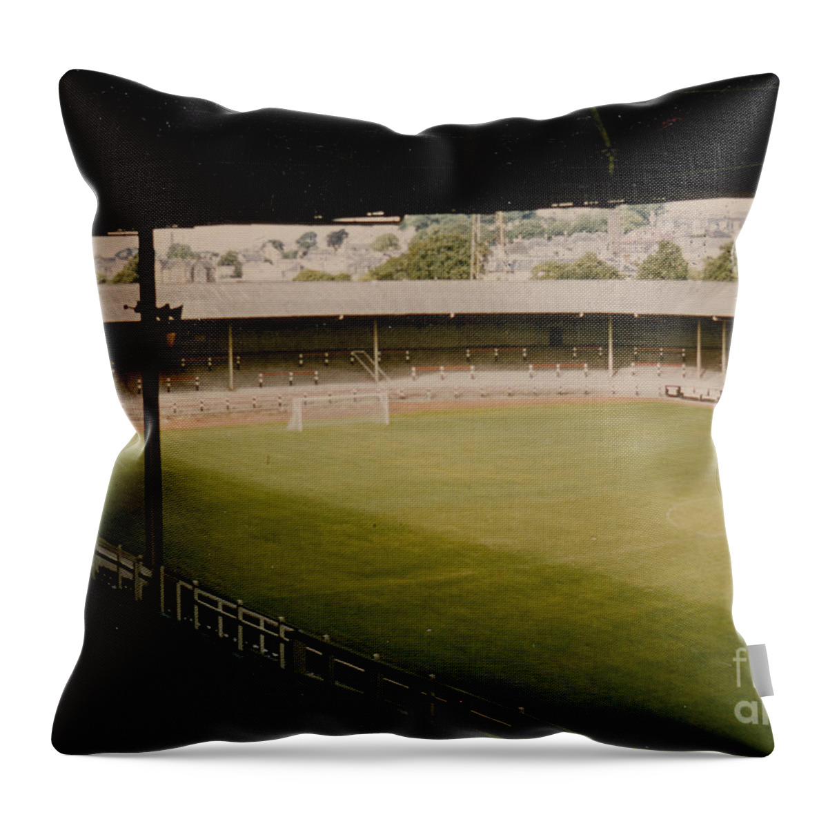  Throw Pillow featuring the photograph Dunfermline Athletic - East End Park - West End 1 - 1980s by Legendary Football Grounds