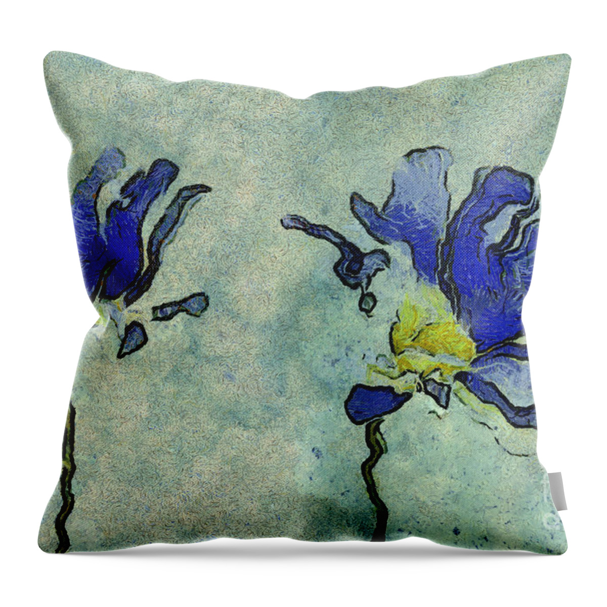 Daisies Throw Pillow featuring the digital art Duo Daisies - 02dp3b22 by Variance Collections