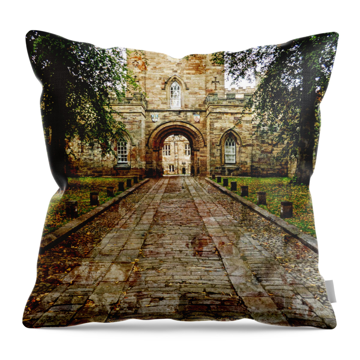 Durham Castle Throw Pillow featuring the photograph Durham Castle England by Lynn Bolt
