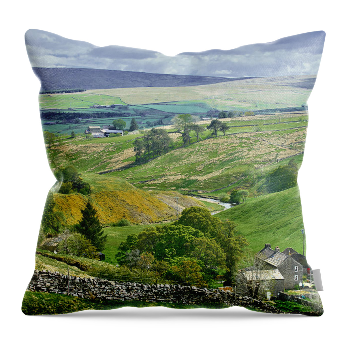 Weardale Countryside Throw Pillow featuring the photograph Durham Dales Countryside - Weardale by Martyn Arnold