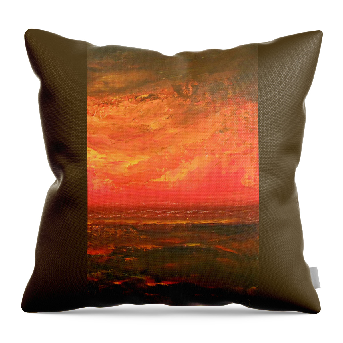 Abstract Throw Pillow featuring the painting Dusk by Jane See