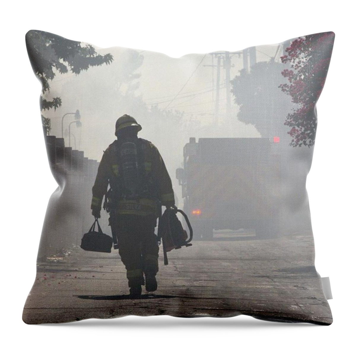 Brave Throw Pillow featuring the photograph Duty Calls #1 by Leah McPhail