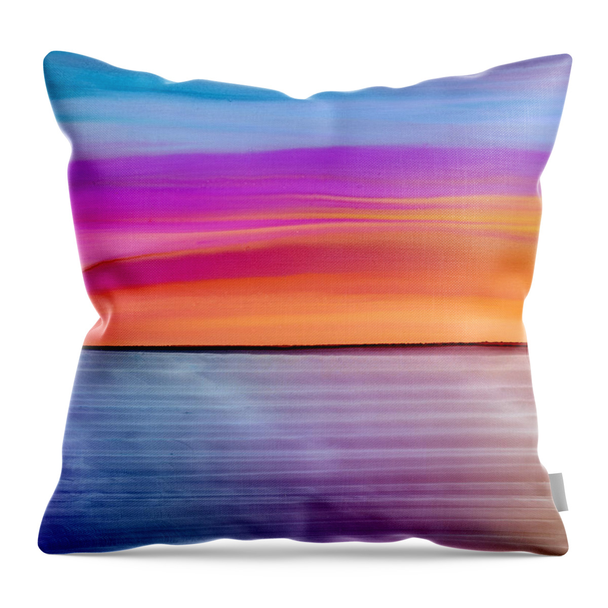 Landscape Throw Pillow featuring the painting Dwindle By Day by Eli Tynan