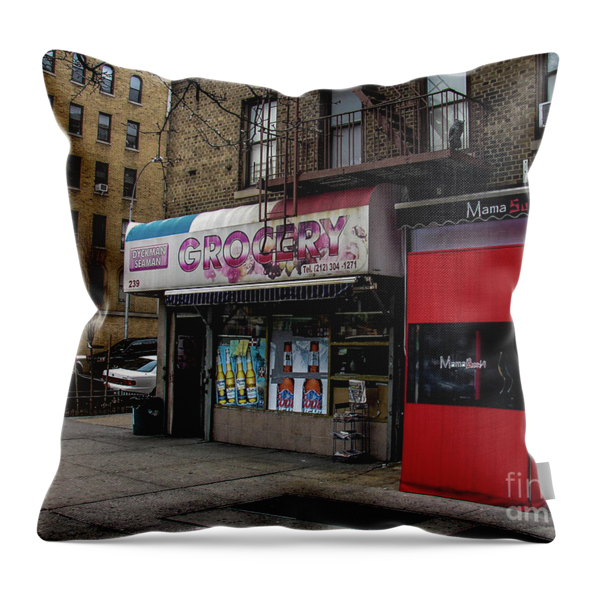 239 Dyckman Street Throw Pillow featuring the photograph Dyckman Strip by Cole Thompson