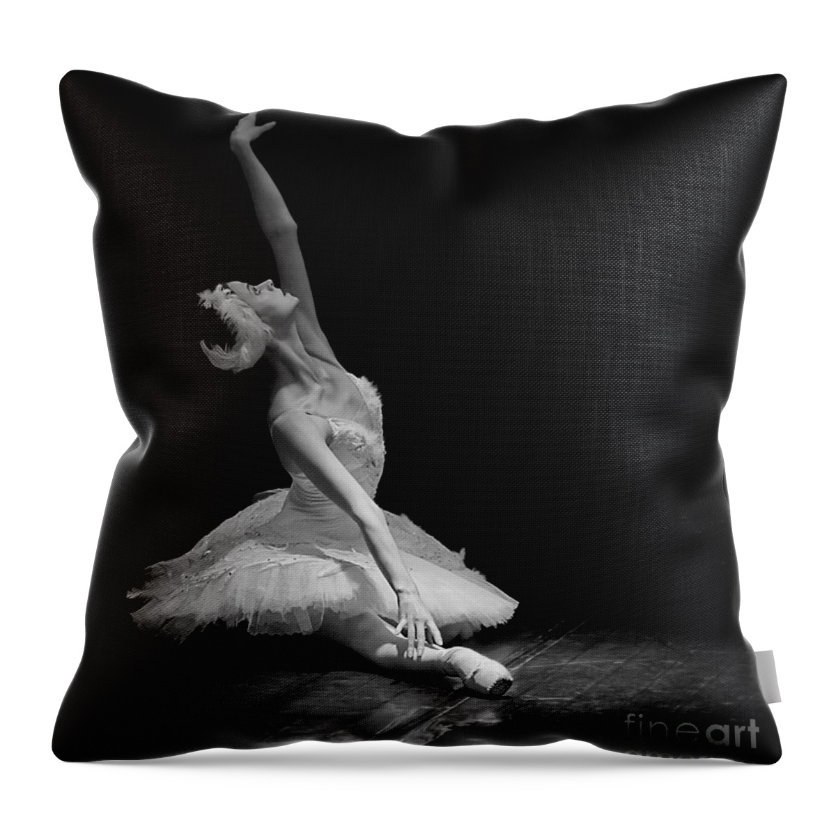 Dying Swan Throw Pillow featuring the photograph Dying Swan II. by Clare Bambers