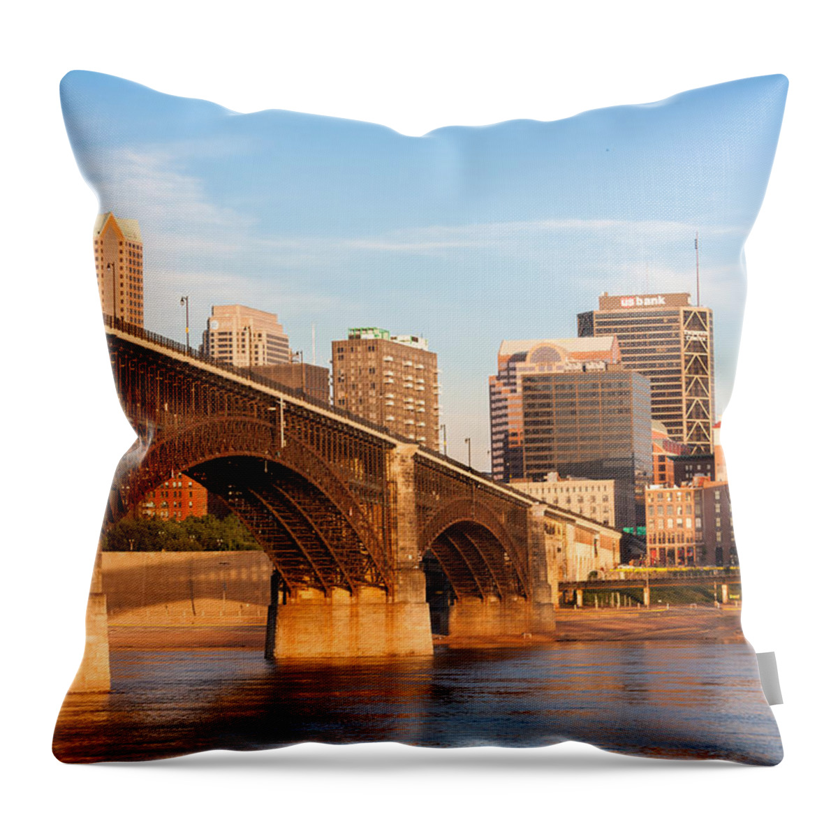 Arches Throw Pillow featuring the photograph Eads Bridge at St Louis by Semmick Photo