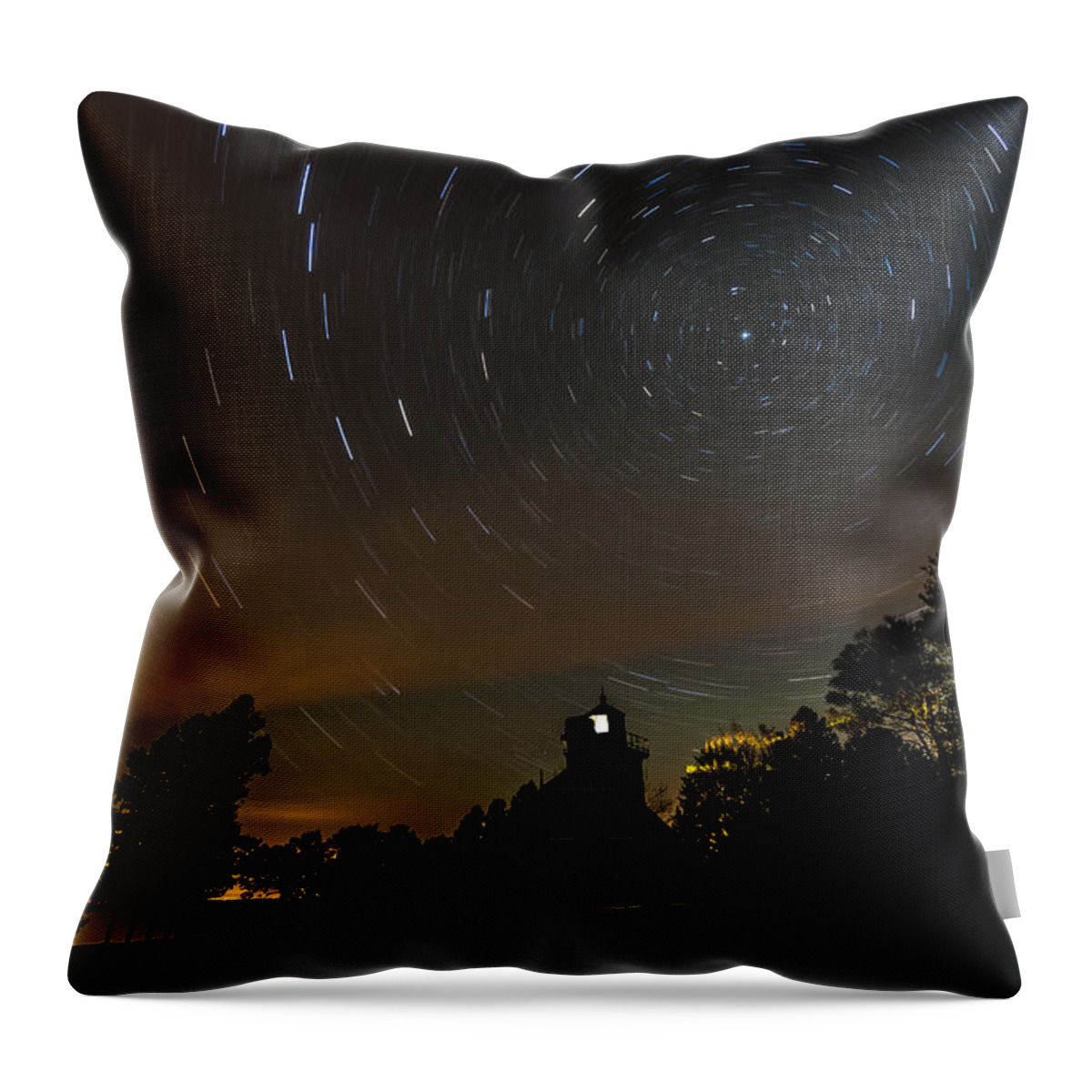 Door County Throw Pillow featuring the photograph Eagle Bluff Lighthouse by Paul Schultz