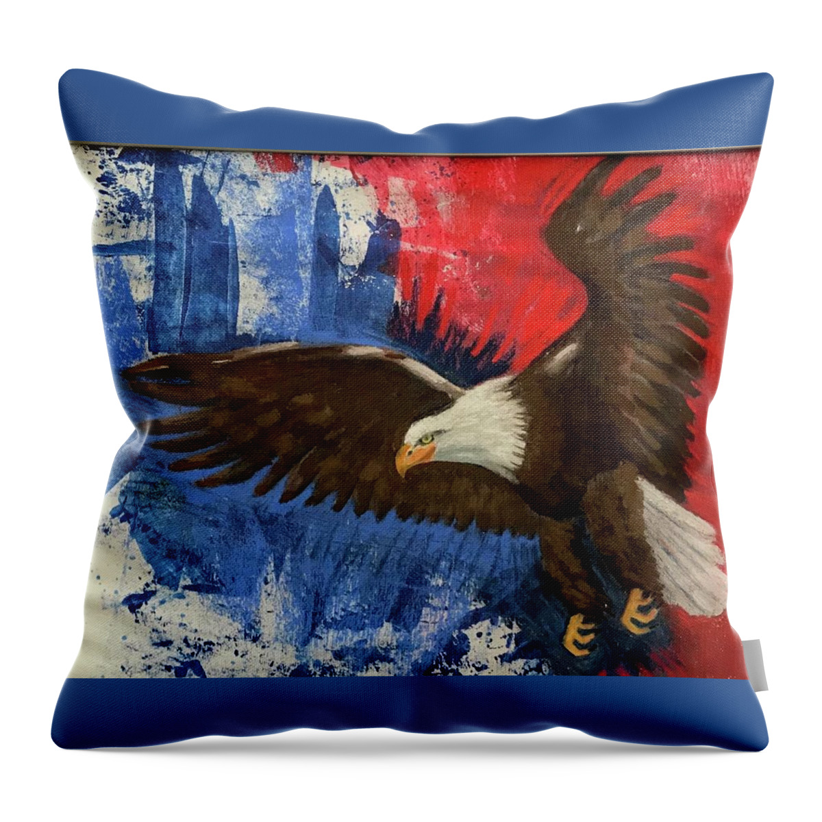 Eagle Throw Pillow featuring the photograph Eagle In Flight by Donna Chambers