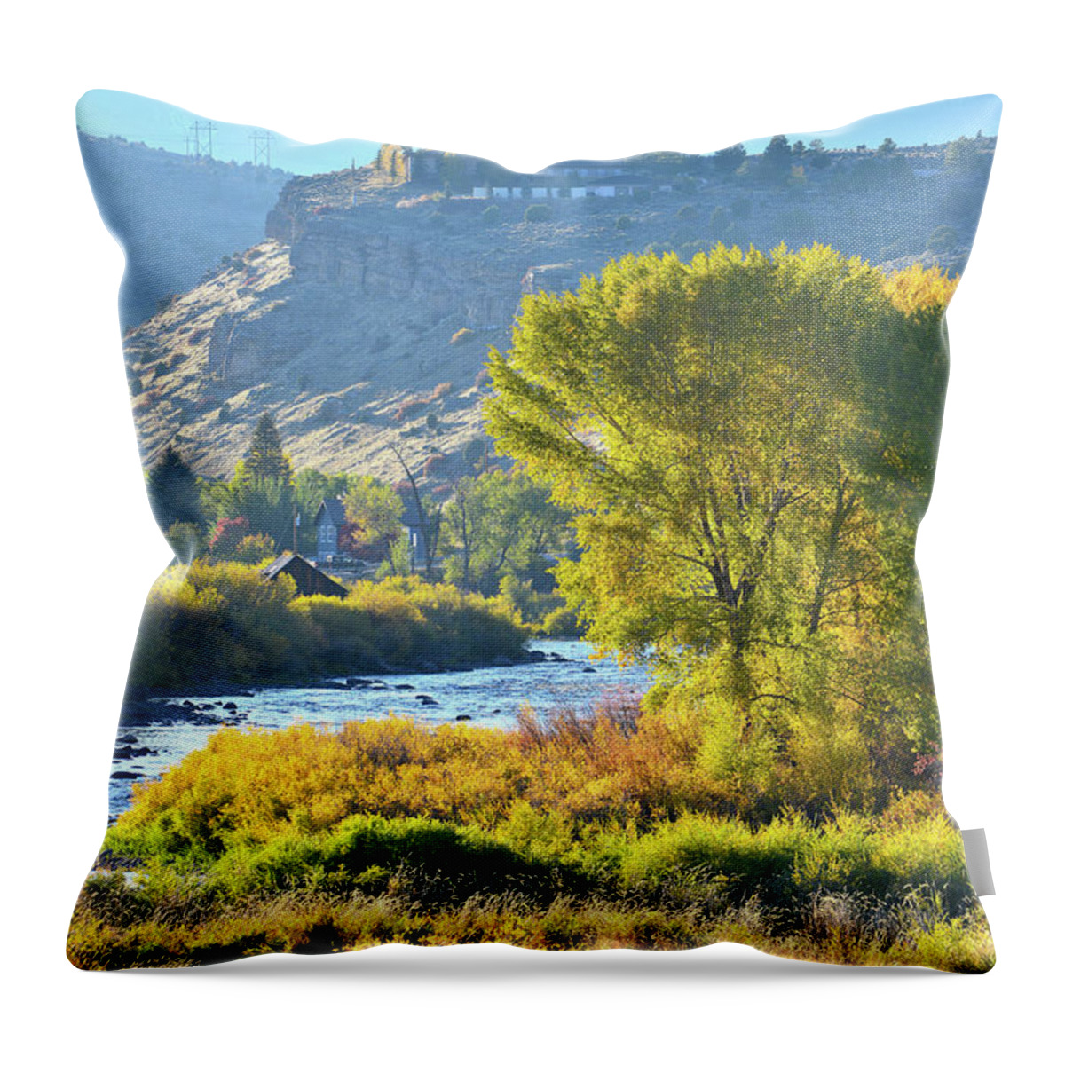 Colorado Throw Pillow featuring the photograph Eagle River Fall Colors by Ray Mathis