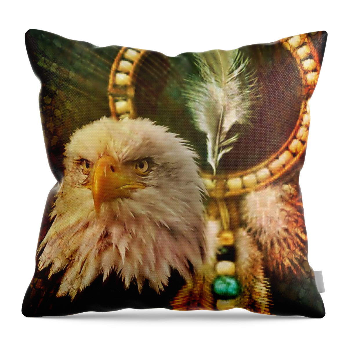 Eaglehead Throw Pillow featuring the digital art Eaglehead by Maria Urso