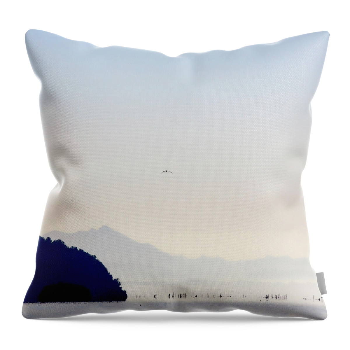 Whidbey Island Throw Pillow featuring the photograph Early Morning Ala Spit Whidbey Island Square Format by Carol Leigh