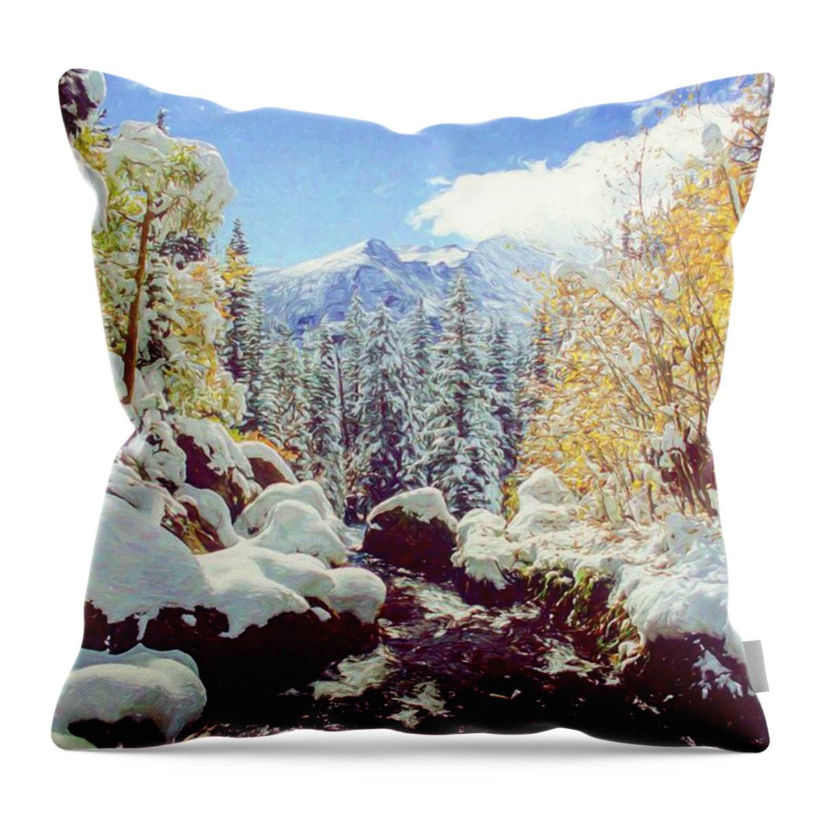 Colorado Throw Pillow featuring the photograph Early Snow by Eric Glaser