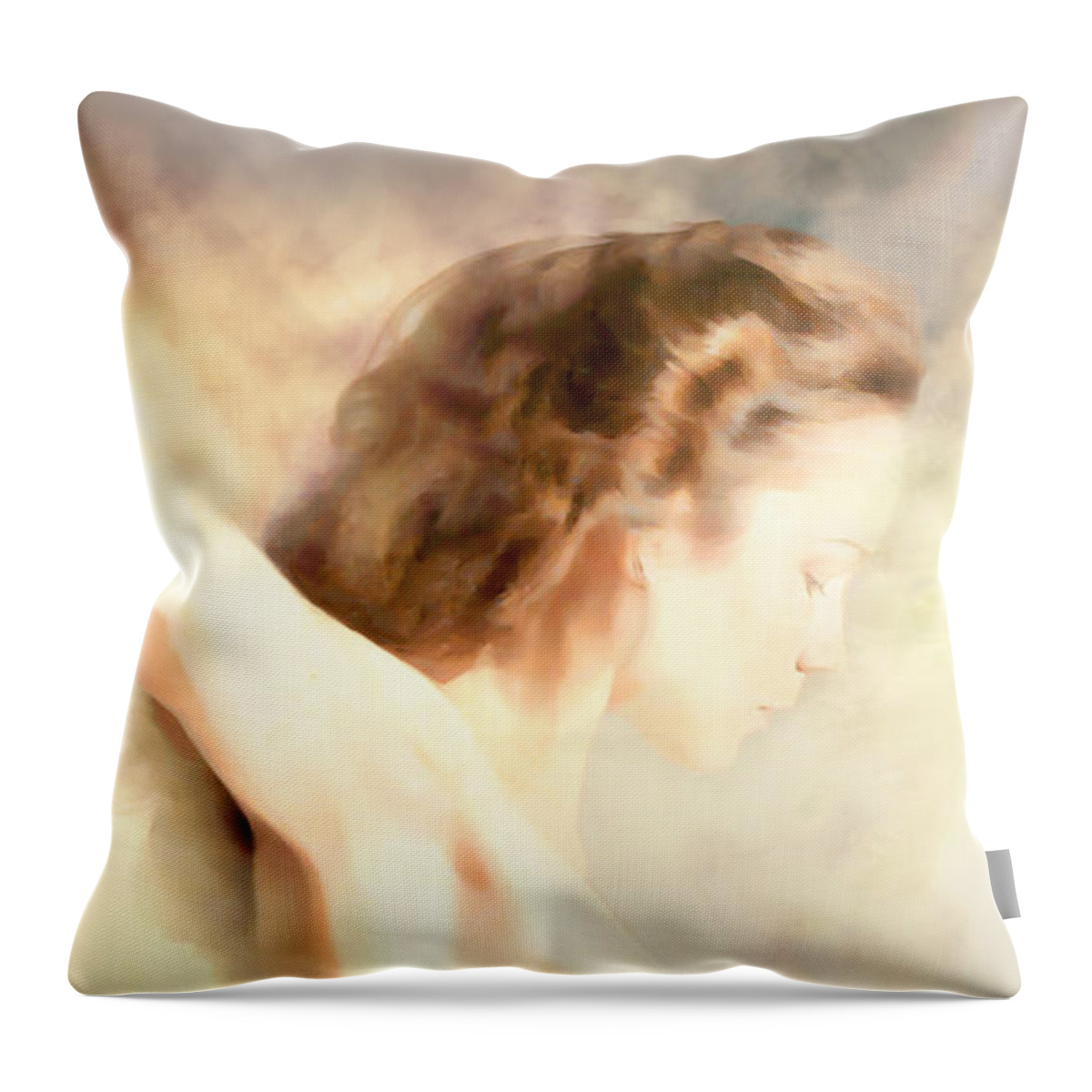 Earth Throw Pillow featuring the painting Earth Angel... by Lee Haxton