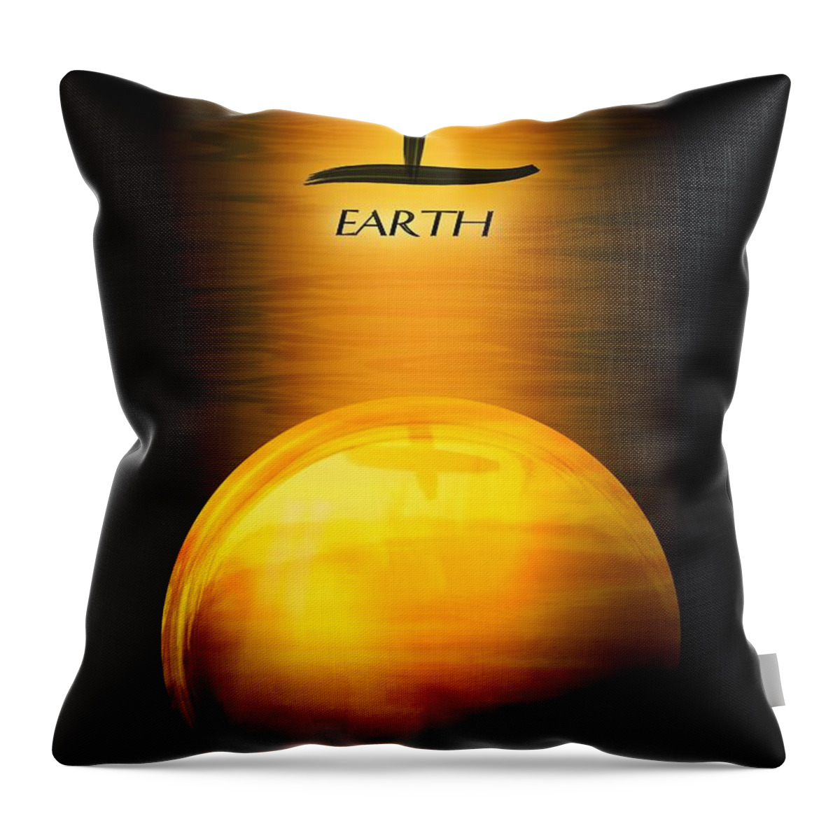 John Wills Art Throw Pillow featuring the digital art Earth Elemental Sphere by John Wills