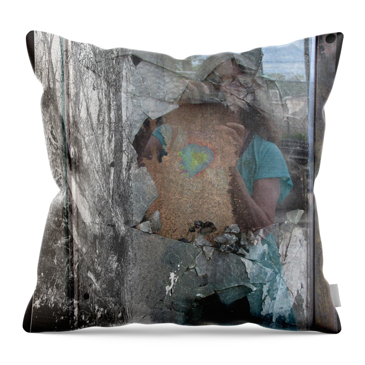 Industrial Reflections. Reflected Image Throw Pillow featuring the photograph Earth-Rooted Dream Flier by Feather Redfox