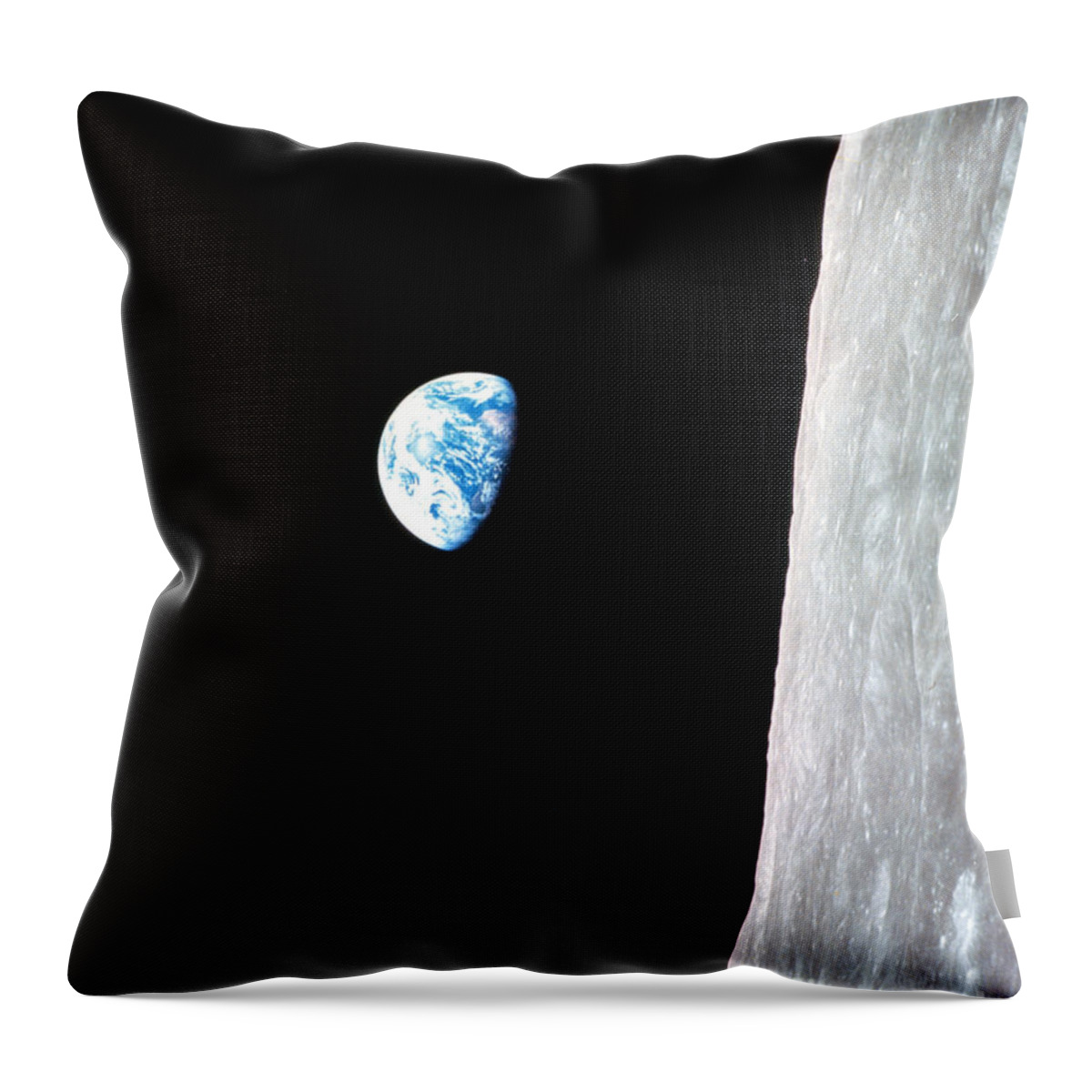 Nasa Throw Pillow featuring the photograph Earthrise From Apollo 8 by Nasa