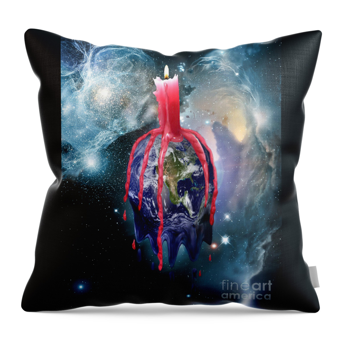 Earth Day Throw Pillow featuring the digital art Earth's Last Light by Scott Parker