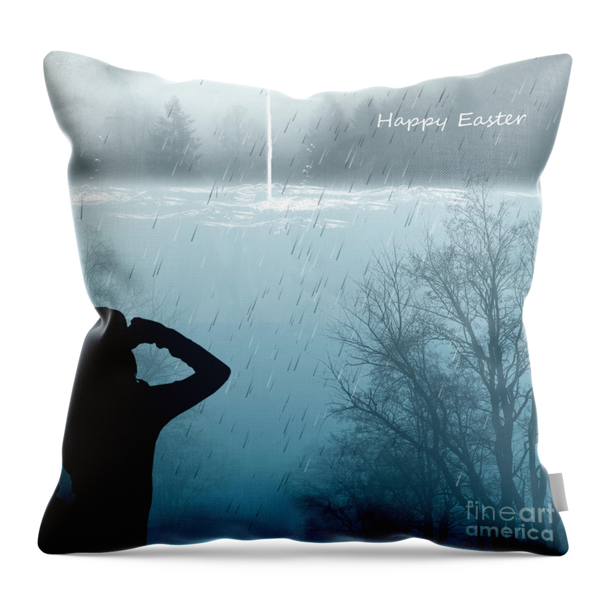 He Lives Throw Pillow featuring the digital art Easter 2016 by Trilby Cole