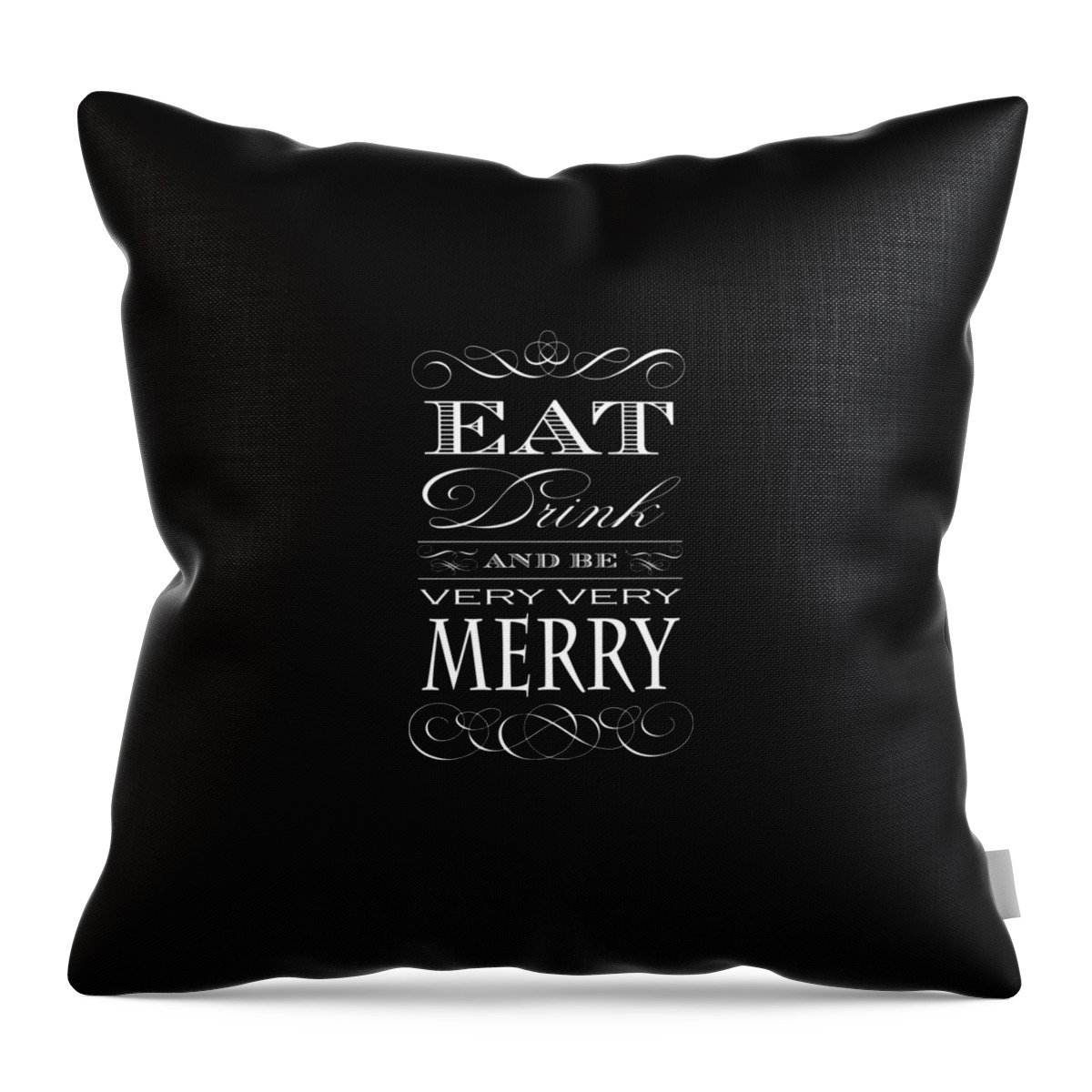 Kitchen Throw Pillow featuring the digital art Eat Drink and Be Very Very Merry by Antique Images 