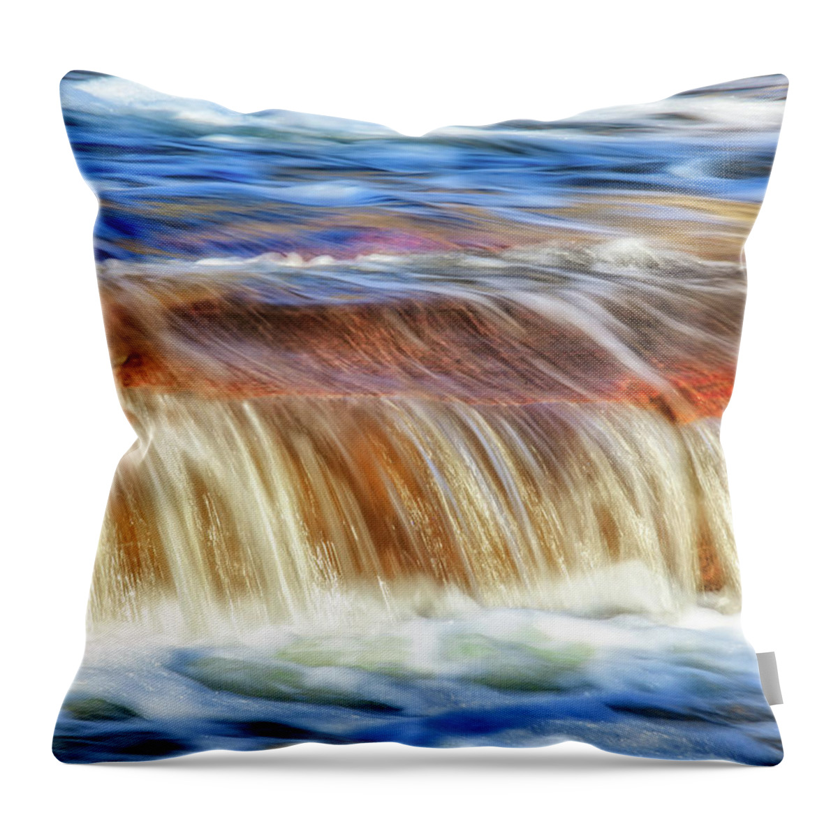 Mad About Wa Throw Pillow featuring the photograph Ebb and Flow, Noble Falls by Dave Catley