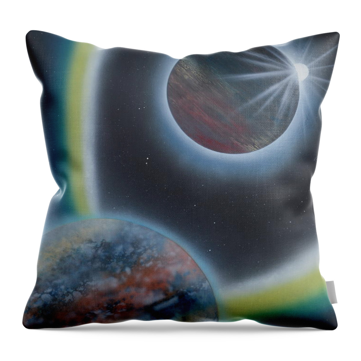  Throw Pillow featuring the painting Eclipsing by Mary Scott